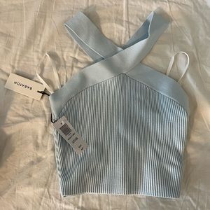 NWT Babaton Sculpt Knit Criss Cross Cropped Tank